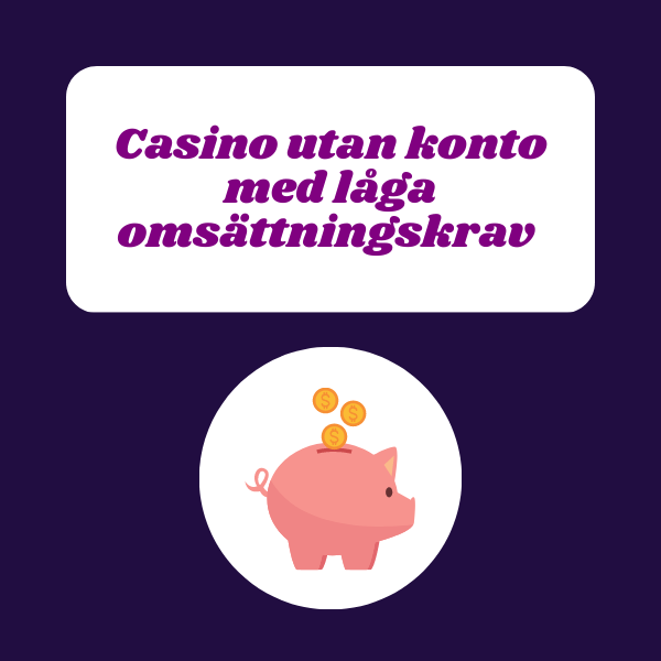 Casino utan konto med låga omsättningakrav omslagsbild